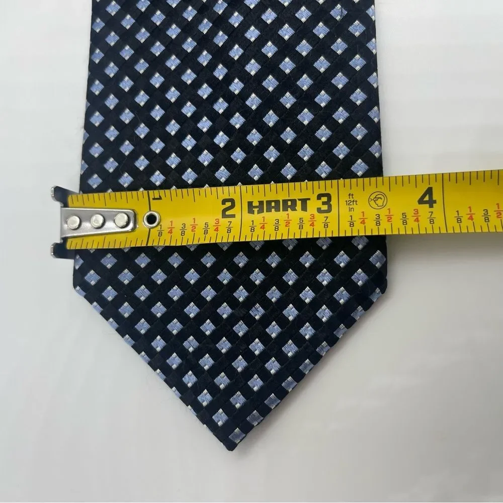 Michael Kors Navy Silver Diamond Silk Blend Necktie NWOT Career